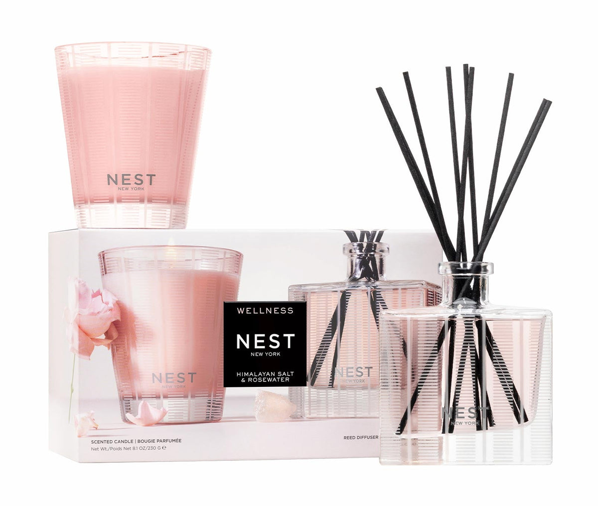 Himalayan Salt & Rosewater Classic Candle & Reed Diffuser Duo