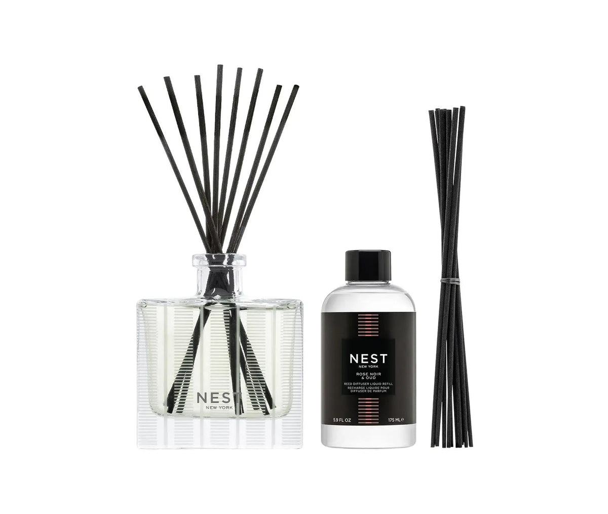 Rose Noir & Oud Reed Diffuser & Liquid Refill Set