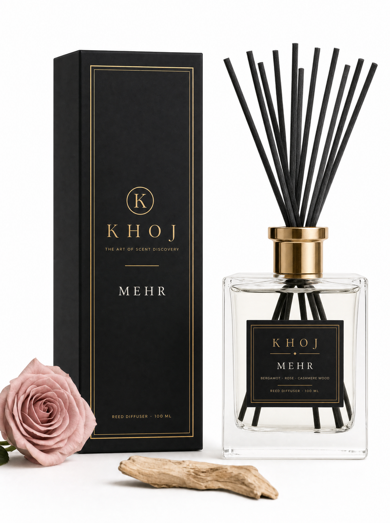 MEHR Reed Diffuser — Bergamot, Rose & Cashmere Wood, 100 ml