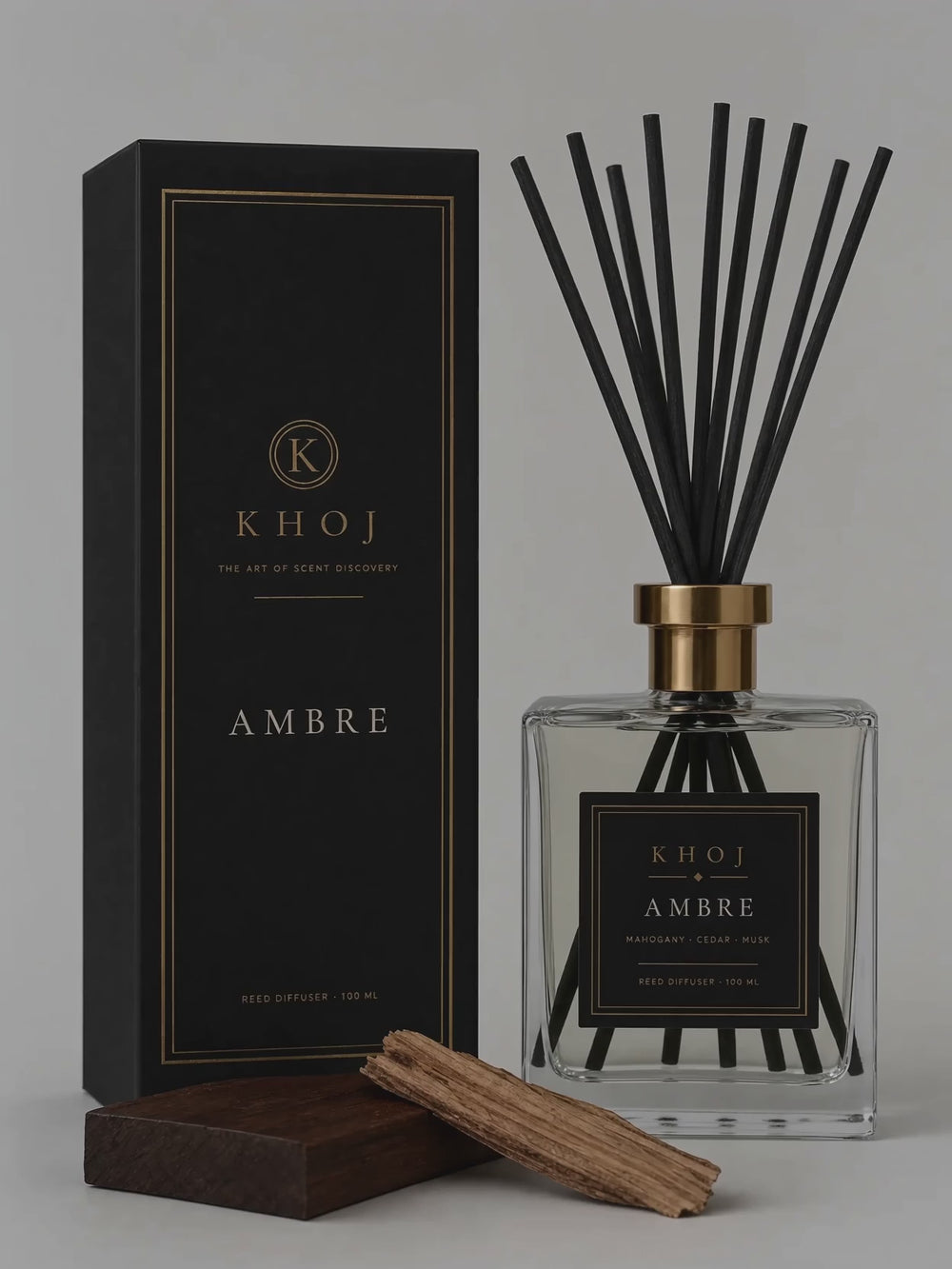 AMBRE reed diffuser at home in warm evening light